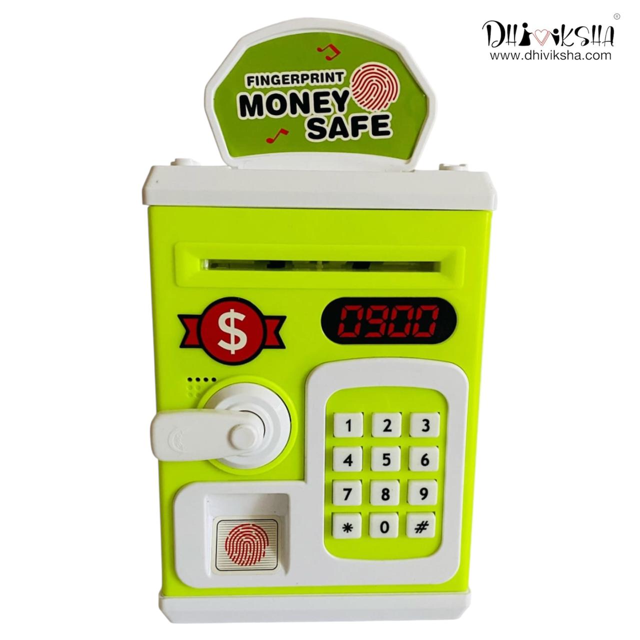 Money Bank for Kids with Fingerprint Sensor and 3-Step Safe Password Protection YELLOW