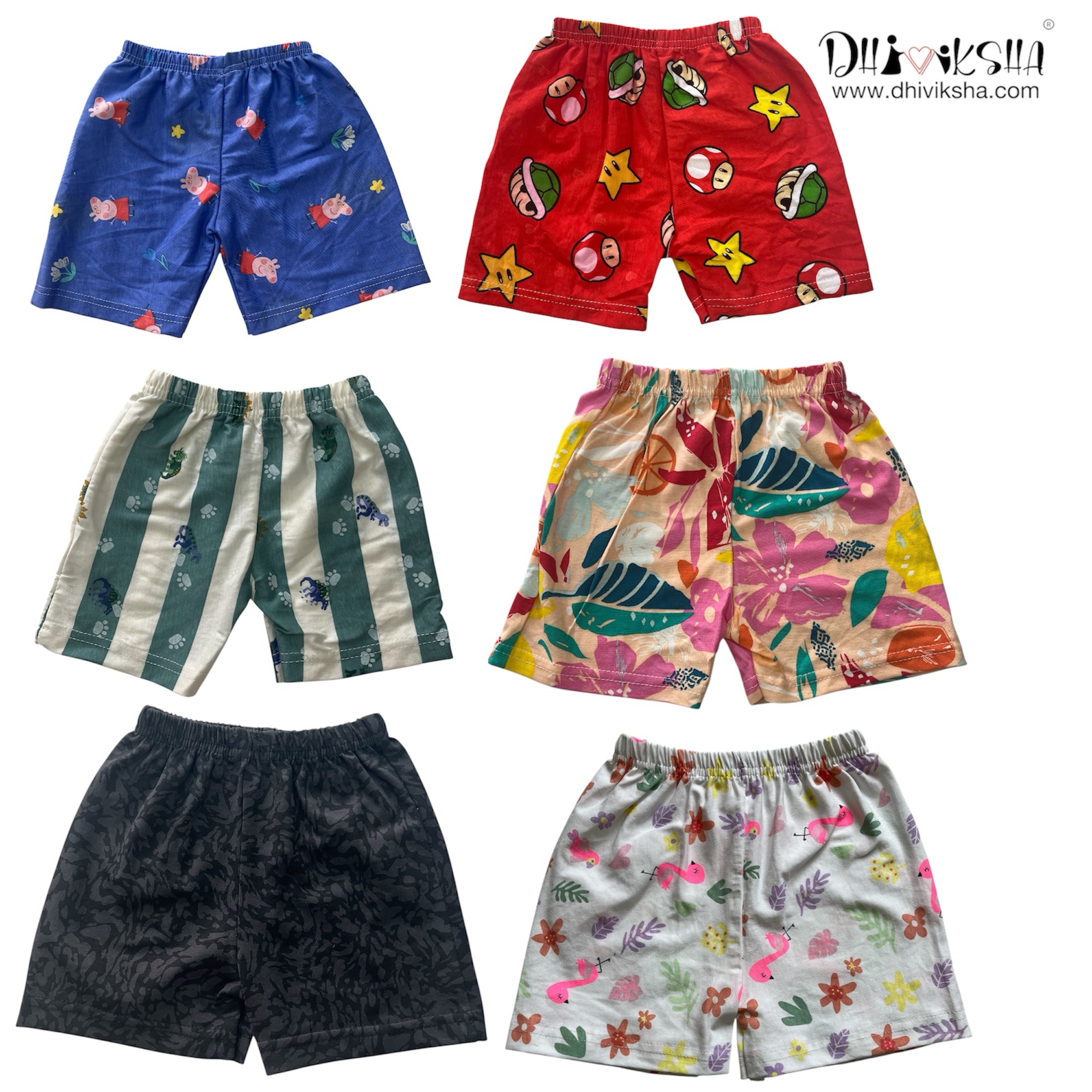 Kids shorts 10pcs combo offer ( multiple colours )