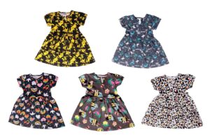 Kids Printed Cotton Frock Combo (5 Pcs) – Soft & Stylish Everyday Wear