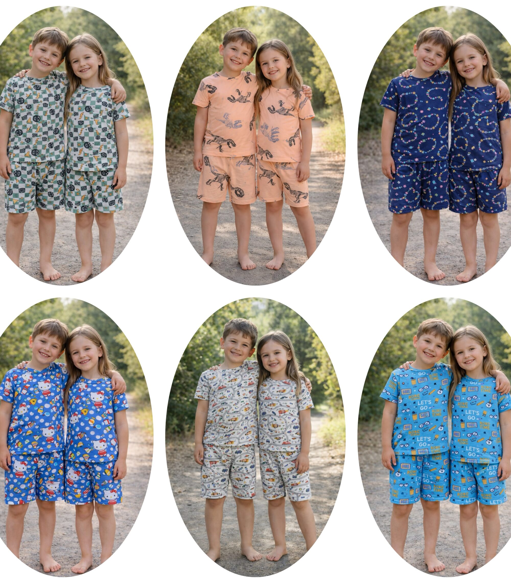 Kids Cotton Printed T-Shirt & Shorts Combo Set (1–10 Years) – 6 Pieces | Soft & Comfortable