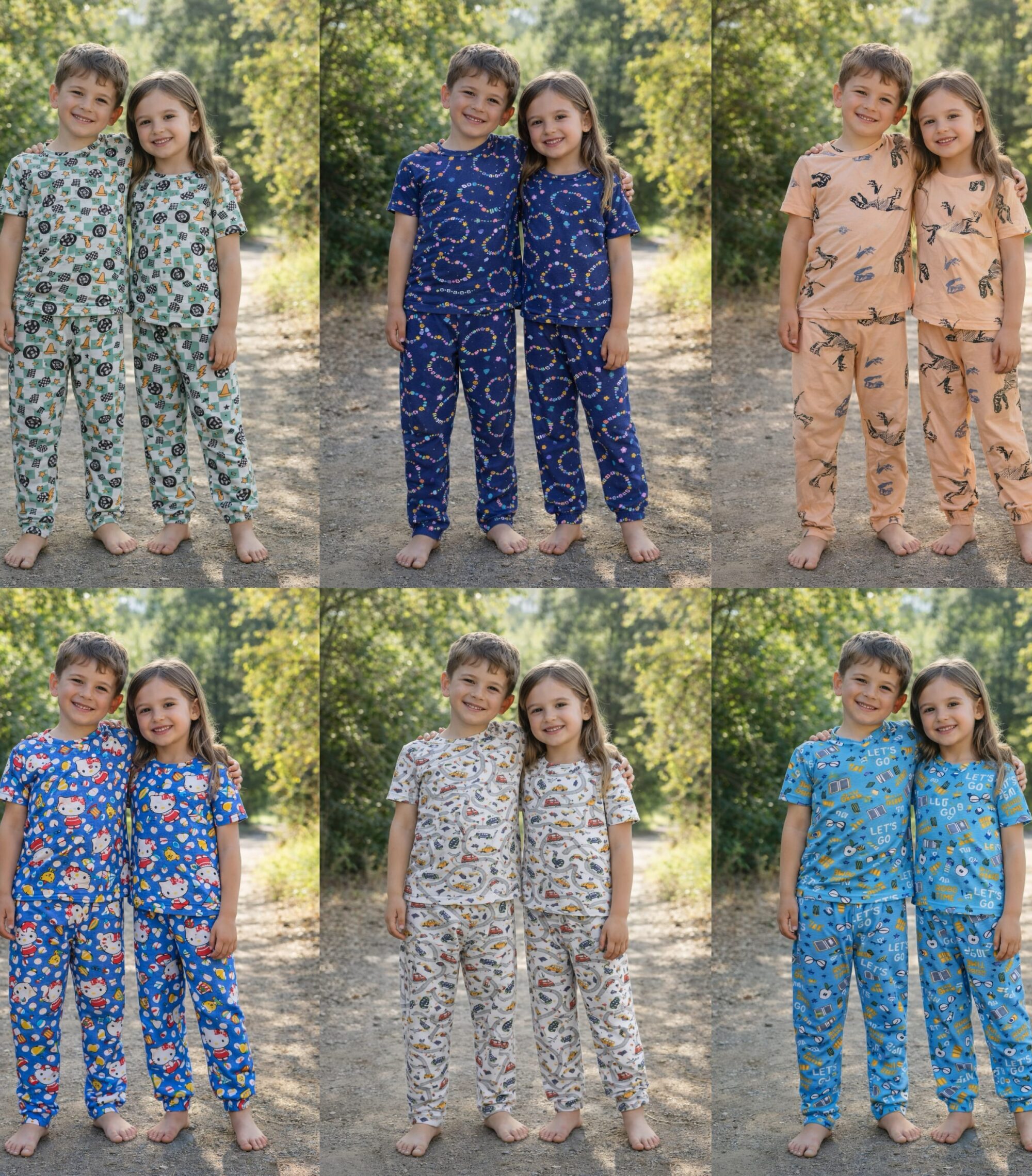 Kids Cotton Printed Co-Ord Set (1–10 Years) – 6 Pieces Combo | Soft Nightwear